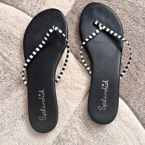Splendid Monochrome Checkered Sandals